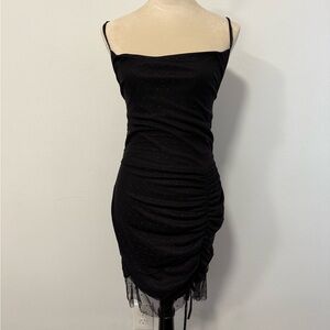 PrettyLittleThing Black Ruched Mini Dress